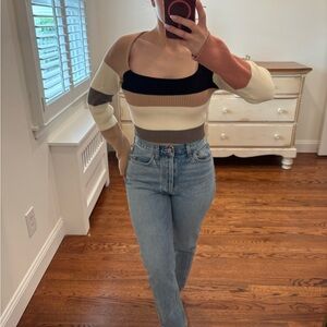 Striped Square Neck Sweater